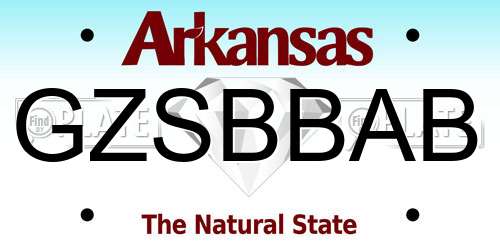 GZSBBAB Arkansas License Plate