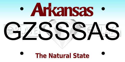 GZSSSAS Arkansas License Plate