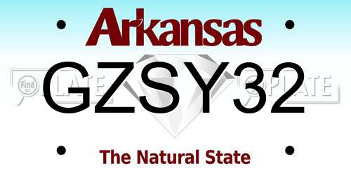 GZSY32 Arkansas License Plate