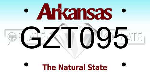 GZT095 Arkansas License Plate