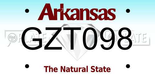 GZT098 Arkansas License Plate