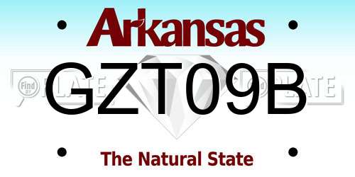 GZT09B Arkansas License Plate