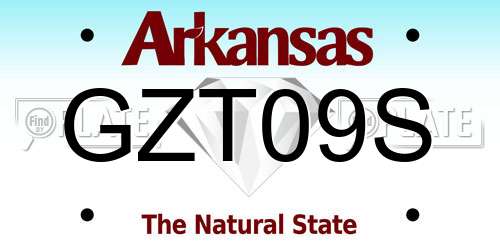 GZT09S Arkansas License Plate