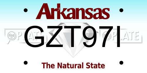 GZT97I Arkansas License Plate