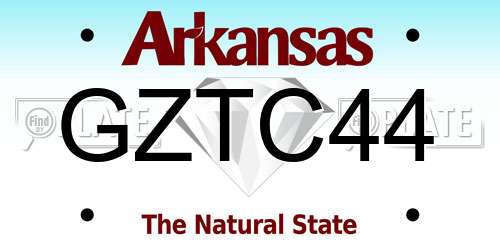 GZTC44 Arkansas License Plate