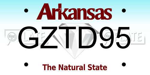 GZTD95 Arkansas License Plate