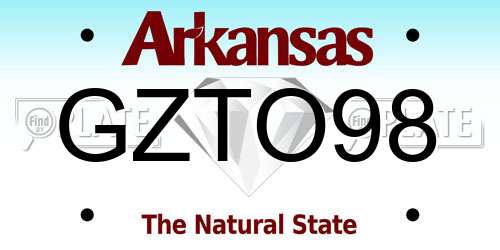 GZTO98 Arkansas License Plate
