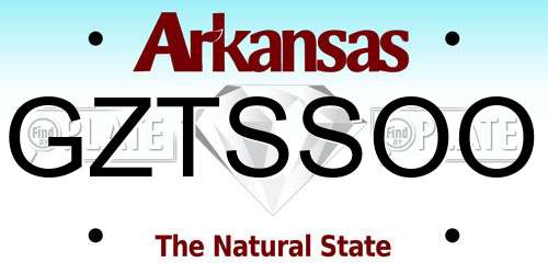 GZTSSOO Arkansas License Plate
