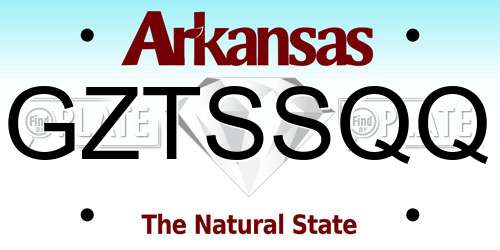 GZTSSQQ Arkansas License Plate