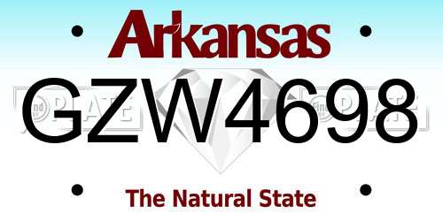 GZW4698 Arkansas License Plate