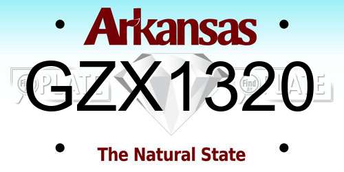 GZX1320 Arkansas License Plate