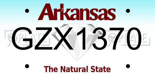 GZX1370 Arkansas License Plate