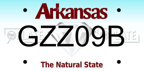 GZZ09B Arkansas License Plate