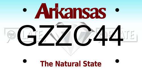 GZZC44 Arkansas License Plate