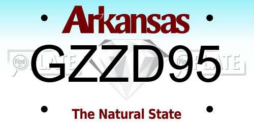 GZZD95 Arkansas License Plate