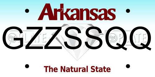 GZZSSQQ Arkansas License Plate