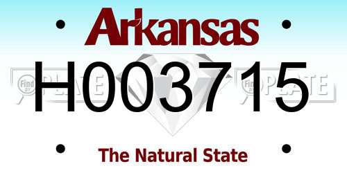 H003715 Arkansas License Plate
