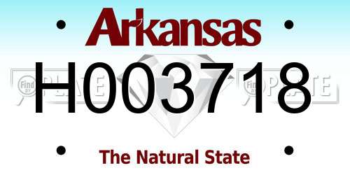 H003718 Arkansas License Plate