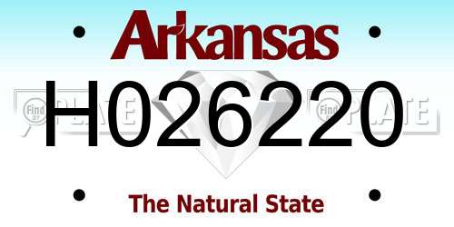 H026220 Arkansas License Plate