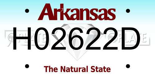 H02622D Arkansas License Plate