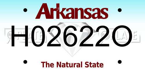 H02622O Arkansas License Plate