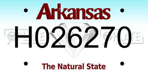 H026270 Arkansas License Plate