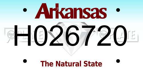 H026720 Arkansas License Plate