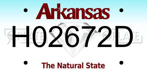 H02672D Arkansas License Plate