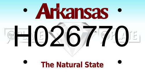 H026770 Arkansas License Plate