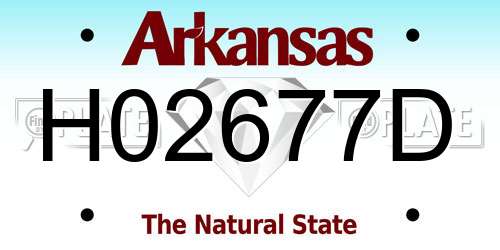 H02677D Arkansas License Plate