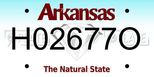 H02677O Arkansas License Plate