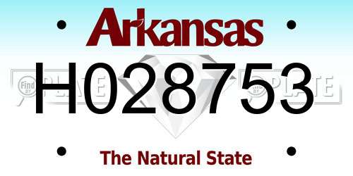H028753 Arkansas License Plate