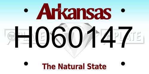 H060147 Arkansas License Plate