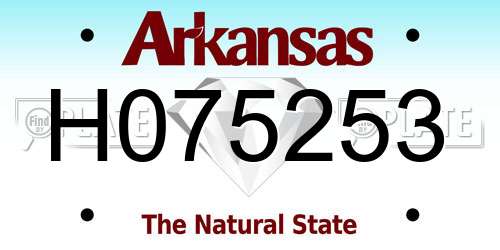 H075253 Arkansas License Plate