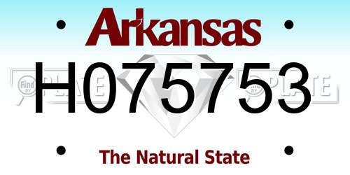 H075753 Arkansas License Plate