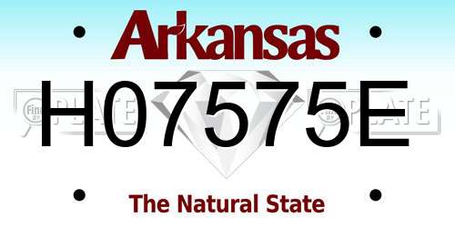 H07575E Arkansas License Plate