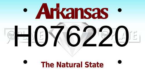 H076220 Arkansas License Plate
