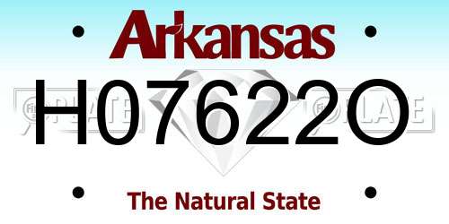 H07622O Arkansas License Plate