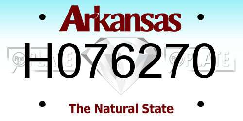 H076270 Arkansas License Plate