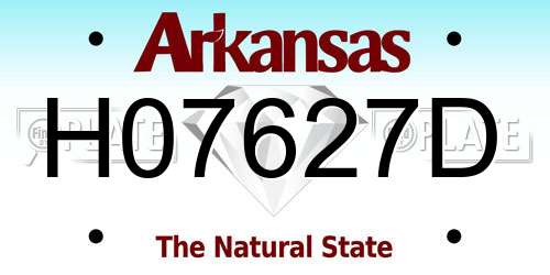 H07627D Arkansas License Plate