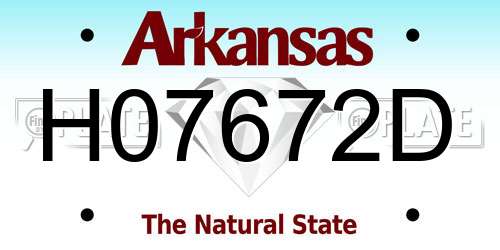 H07672D Arkansas License Plate