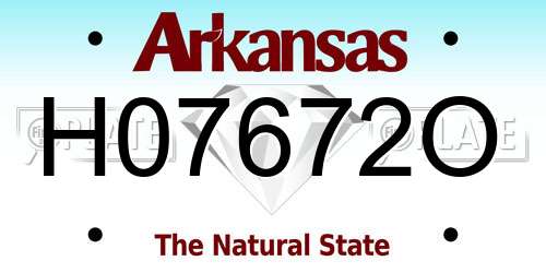H07672O Arkansas License Plate