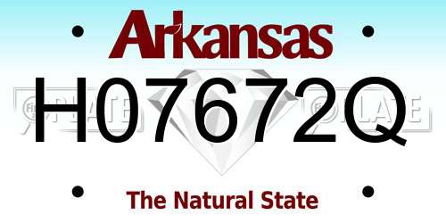 H07672Q Arkansas License Plate