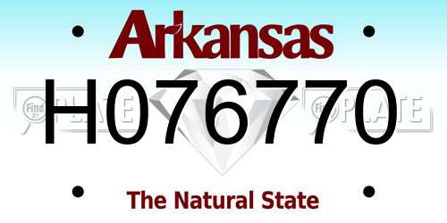 H076770 Arkansas License Plate