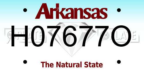 H07677O Arkansas License Plate