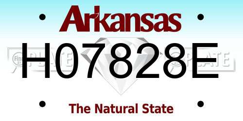 H07828E Arkansas License Plate