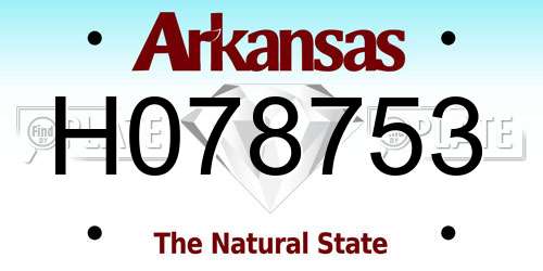 H078753 Arkansas License Plate