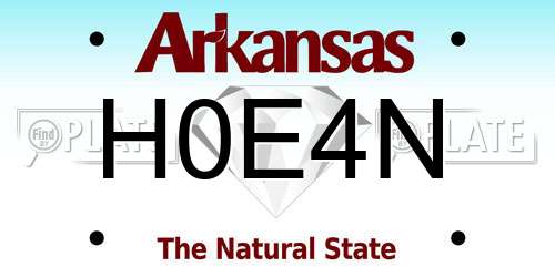 H0E4N Arkansas License Plate