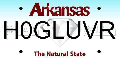 H0GLUVR Arkansas License Plate