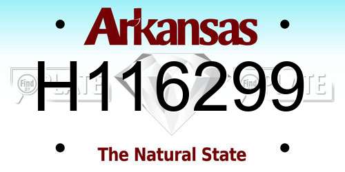 H116299 Arkansas License Plate